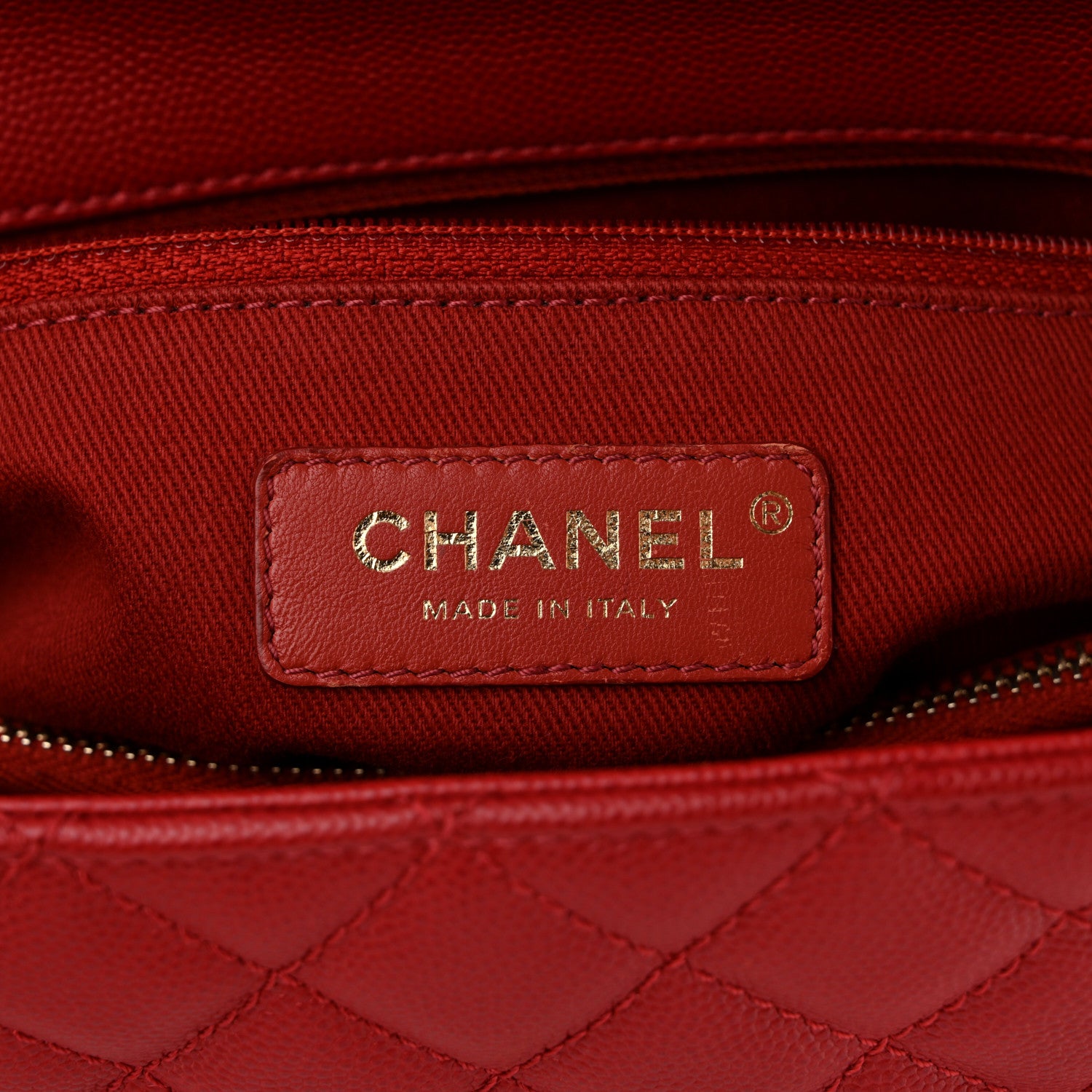 Chanel Caviar Quilted Medium Coco Handle Flap Dark Red 6 of 10