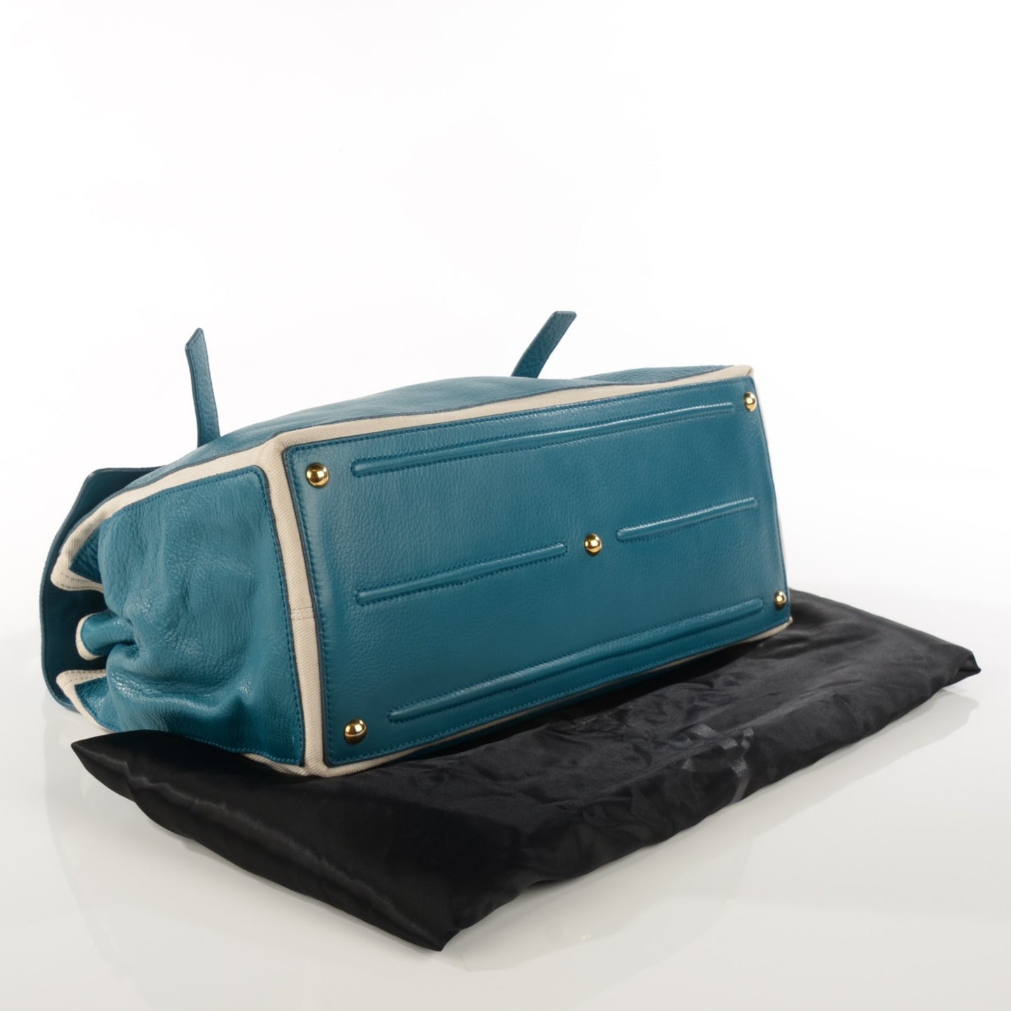 Calfskin Canvas Medium Muse Two Turquoise
