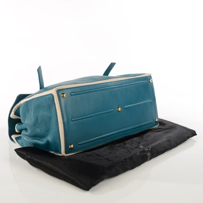 Saint Laurent Calfskin Canvas Medium Muse Two Turquoise 8 of 14