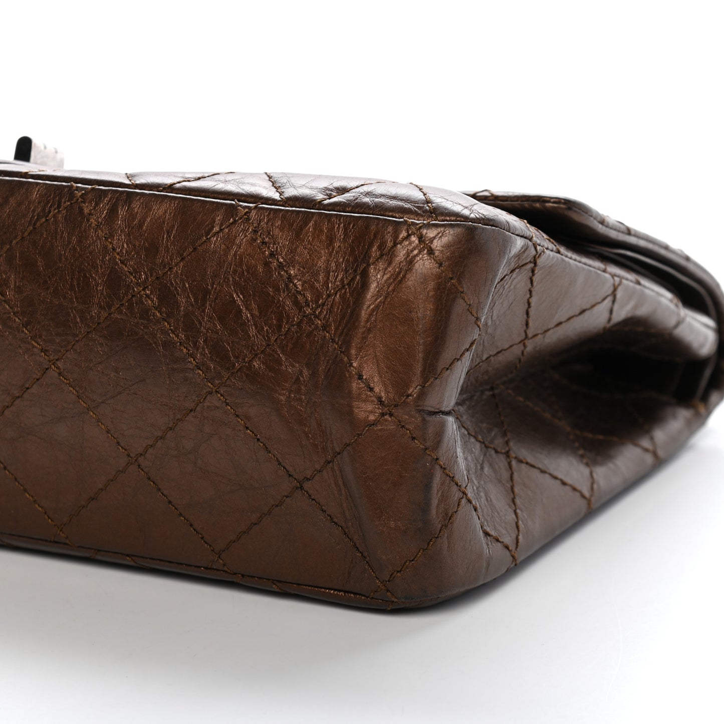 Metallic Aged Calfskin Quilted 2.55 Reissue 227 Flap Bronze