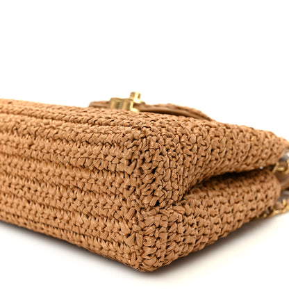 Chanel Braided Raffia Nano Kelly Flap Bag Dark Beige 9 of 10