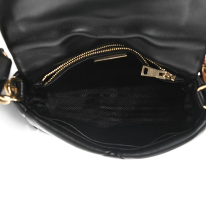Prada Nappa Re-Nylon Triangle Quilted Patchwork System Flap Shoulder Bag Black 5 of 10