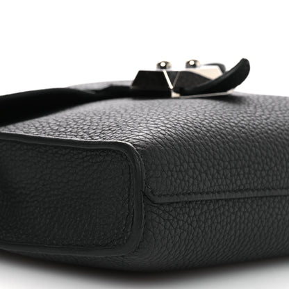 Hermes Togo Laque Sac A Depeches 21 Messenger Bag Black Bleu France 9 of 13