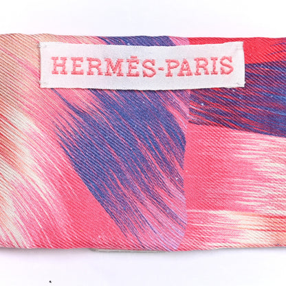 Hermes Silk Marble Silk Twilly Rose Vert Violet 6 of 8