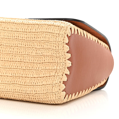 Louis Vuitton Calfskin Raffia Twist Shoulder Bag MM Caramel 12 of 13