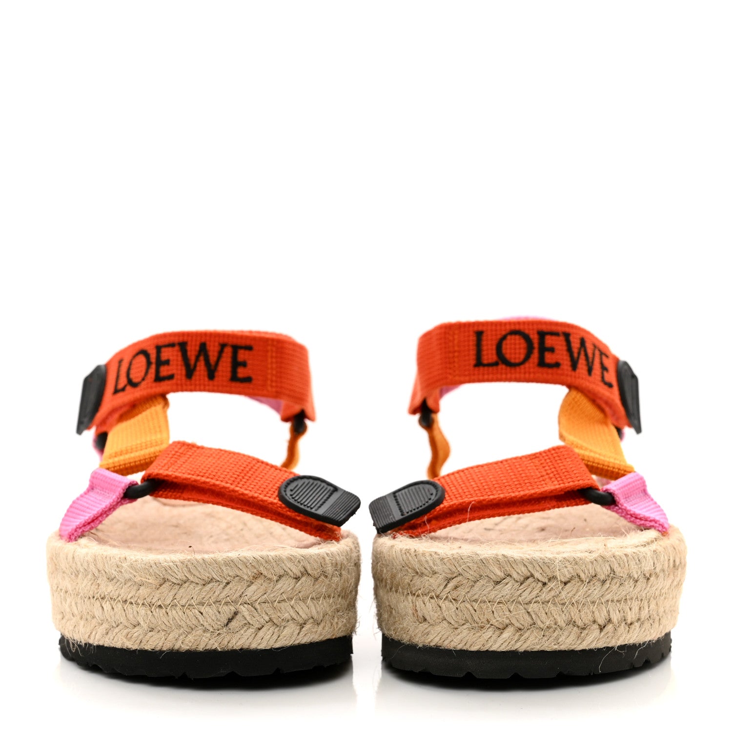 Loewe Raffia Paula's Ibiza Strappy Espadrille Sandals 38 Orange Multicolor 2 of 8