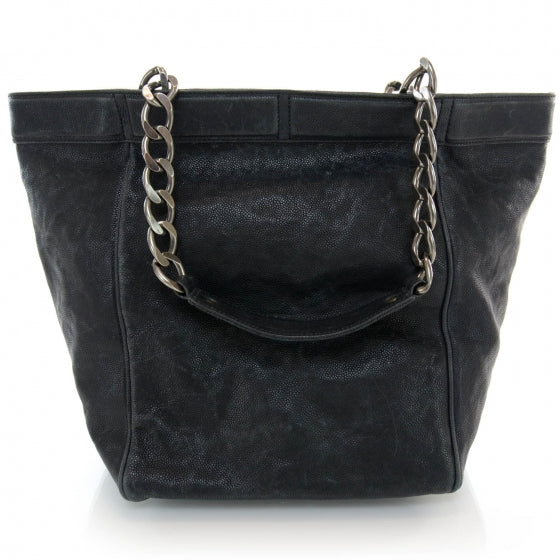 Distressed Caviar Outdoor Ligne Tote Black