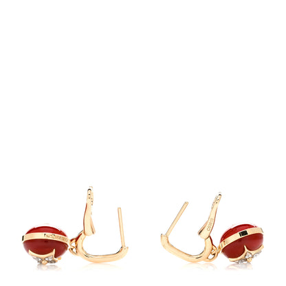 Louis Vuitton 18K Yellow White Gold Diamond Carnelian B Blossom Earrings 3 of 5