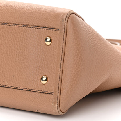 Gucci Pebbled Calfskin Small Soho Top Handle Bag Camelia 10 of 13