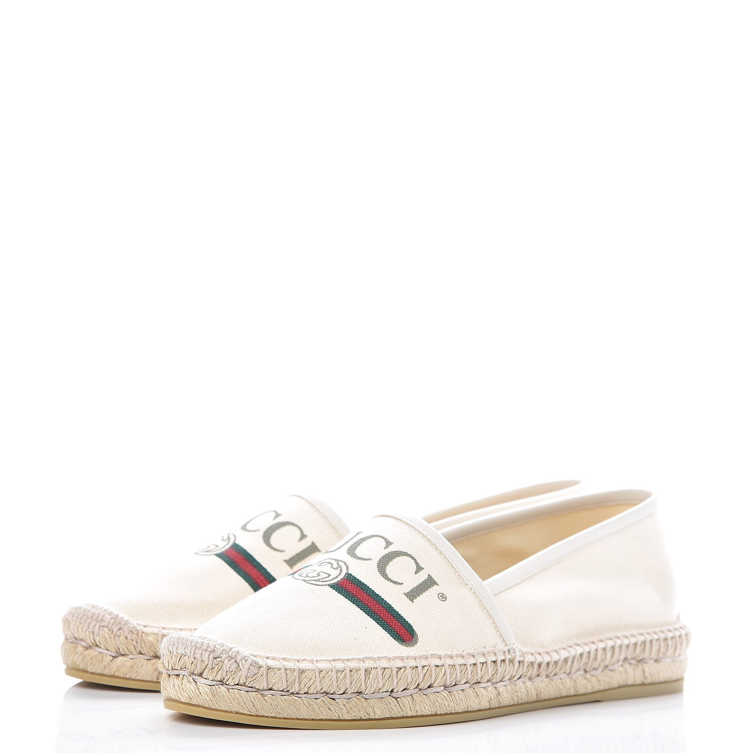Gucci Canvas Logo Espadrilles 40 Greggio White 3 of 9