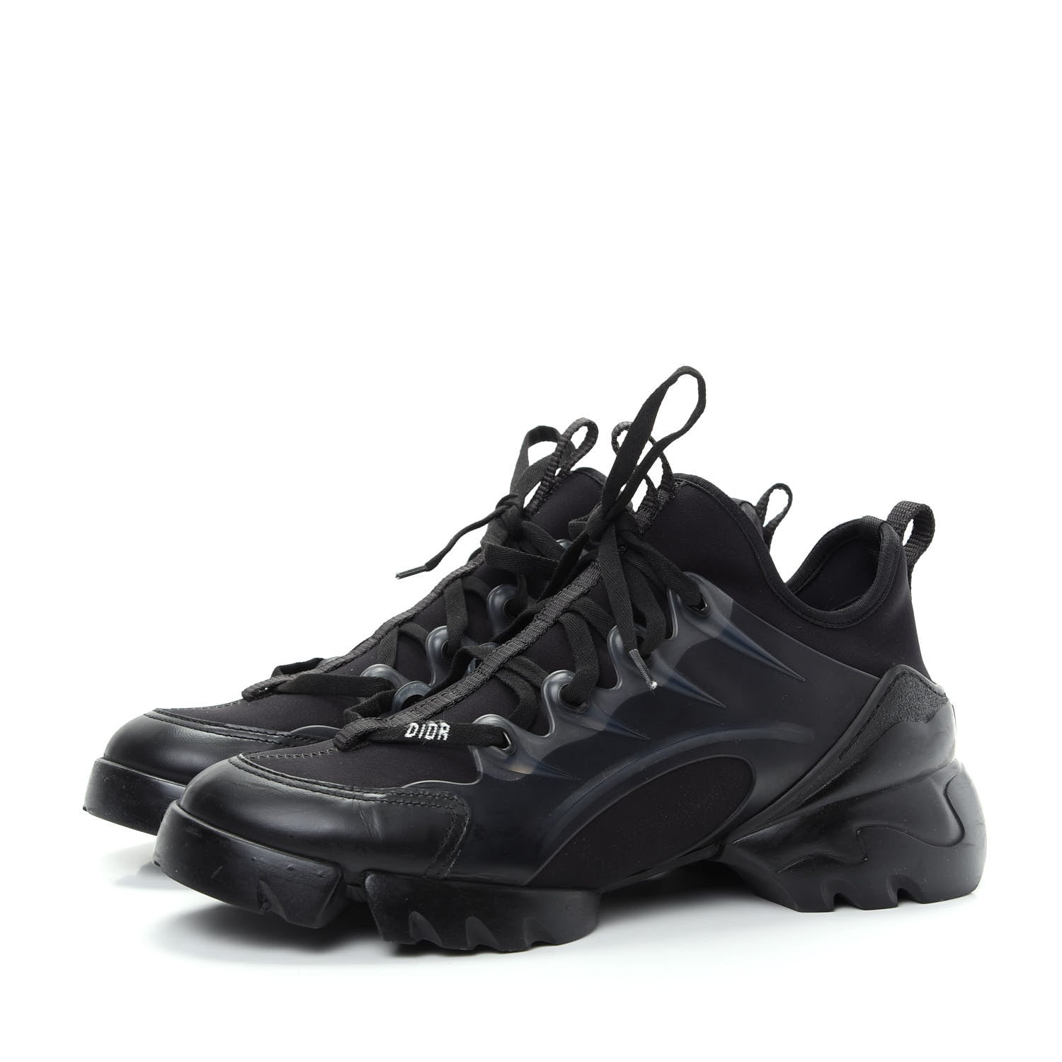 Christian Dior Neoprene Rubber Womens D-Connect Sneakers 39.5 Black 3 of 11