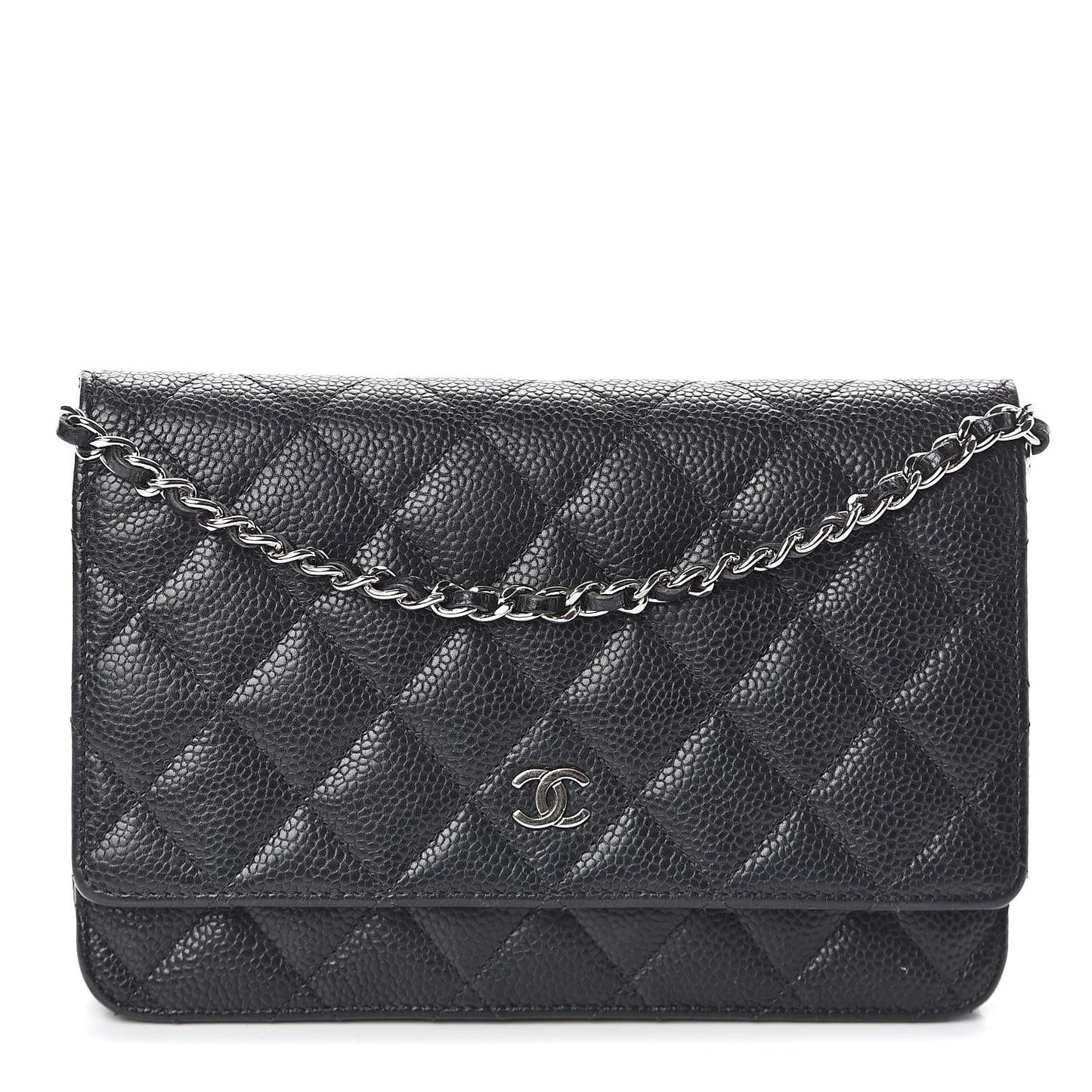 Caviar Quilted Wallet On Chain WOC Black