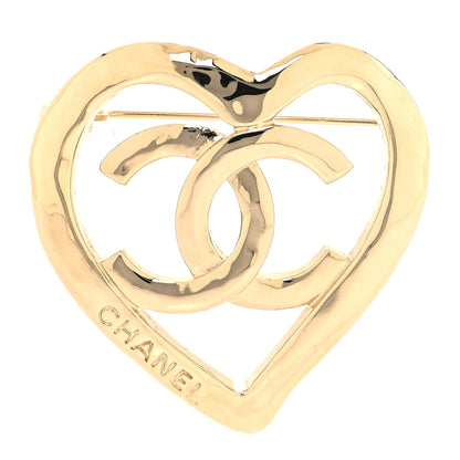 Chanel Metal CC Heart Coco In Love Brooch Gold 1 of 4