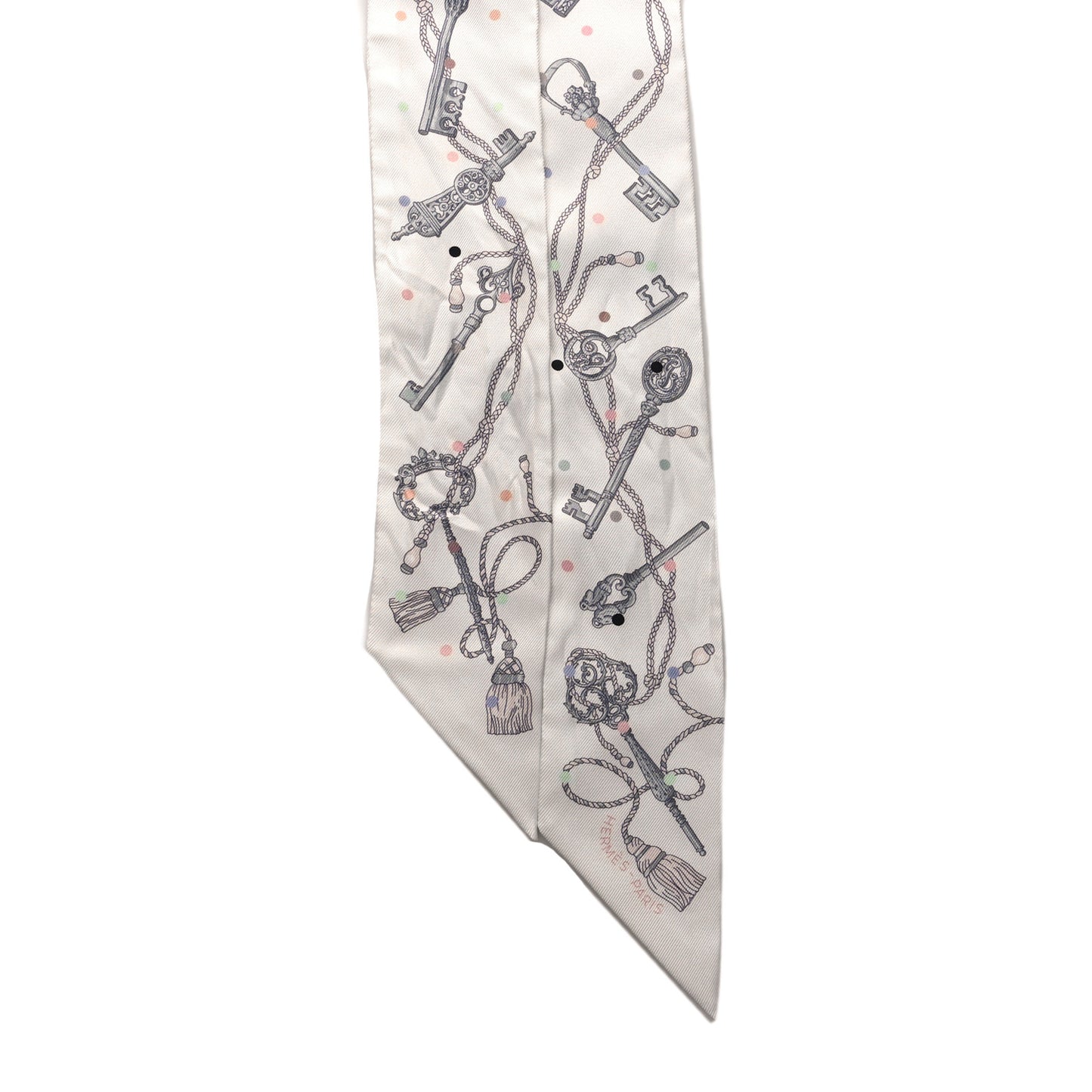 Silk Les Cles A Pois Twilly White Gris Acier