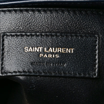 Saint Laurent Calfskin Y Quilted Monogram Small Loulou Chain Satchel Denim Brut 7 of 10