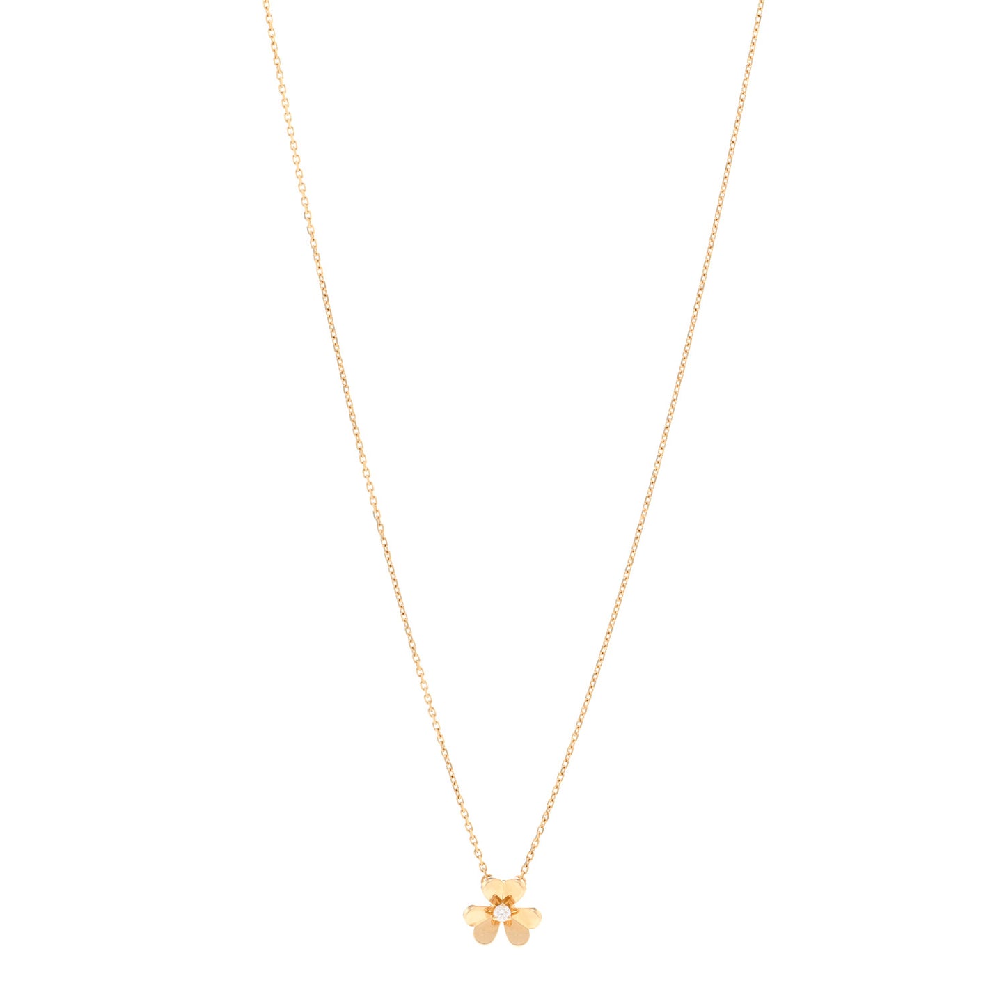 18K Yellow Gold Diamond Mini Frivole Pendant Necklace