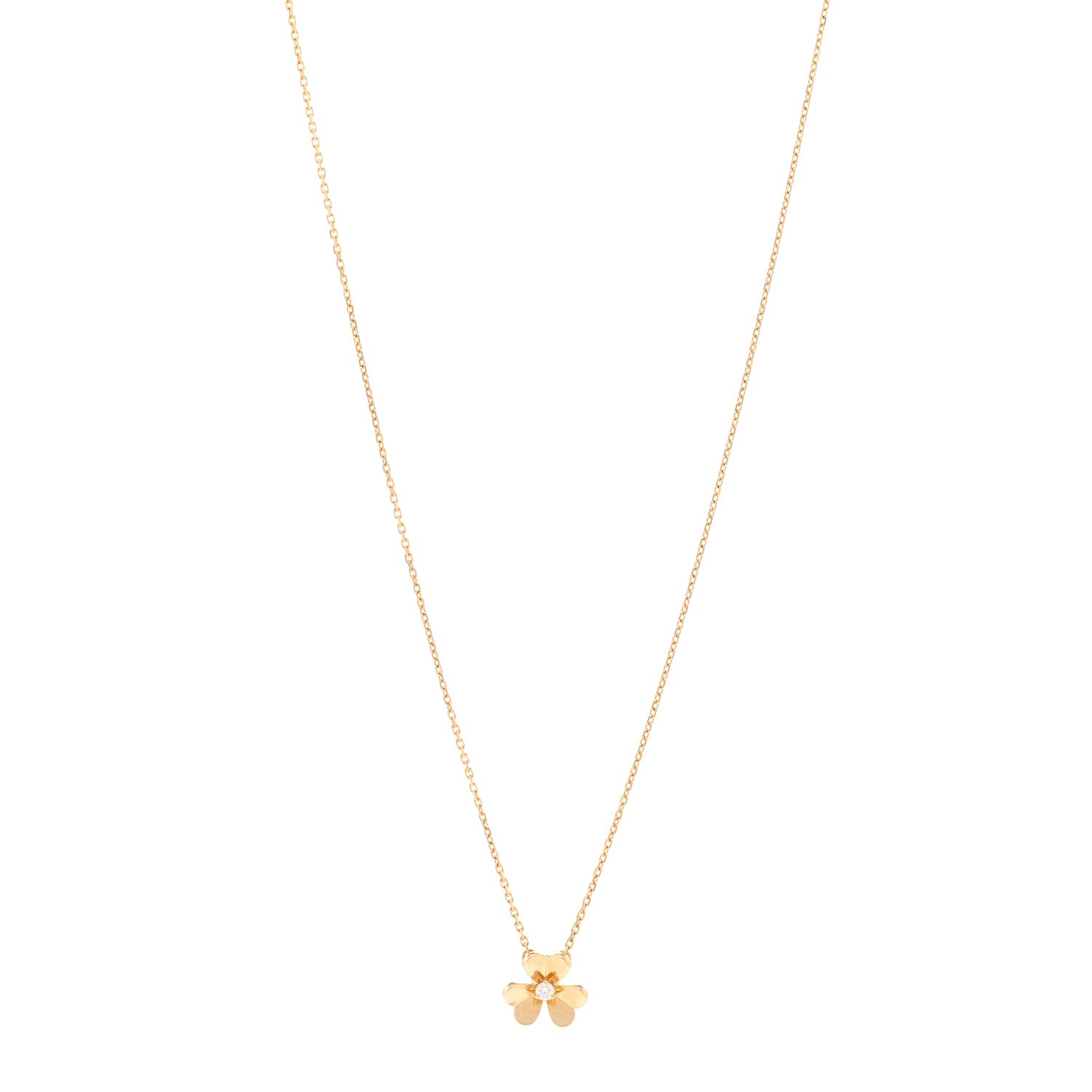 Van Cleef & Arpels 18K Yellow Gold Diamond Mini Frivole Pendant Necklace 1 of 5