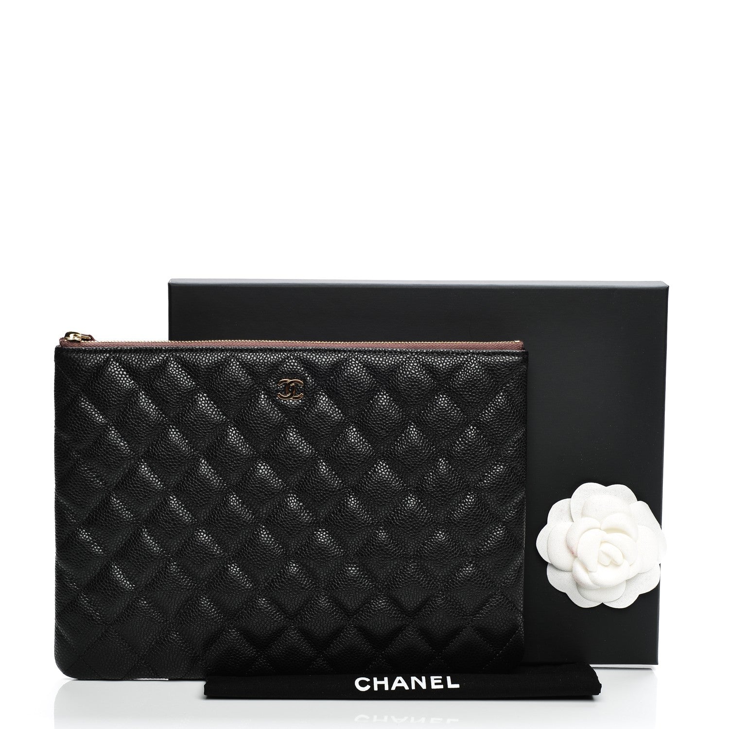 Chanel Caviar Quilted Medium Cosmetic Case Black 8 of 8