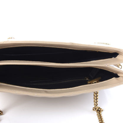 Saint Laurent Grain De Poudre Matelasse Chevron Medium Tribeca Shopping Bag Nude Powder 4 of 9