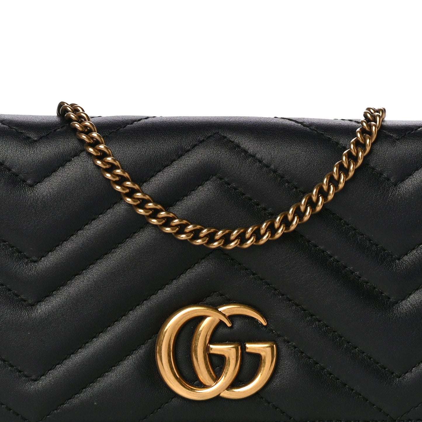Calfskin Matelasse GG Marmont Mini Bag Black
