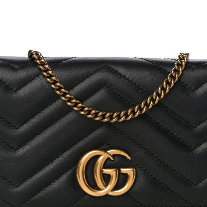 Gucci Calfskin Matelasse GG Marmont Mini Bag Black 10 of 12