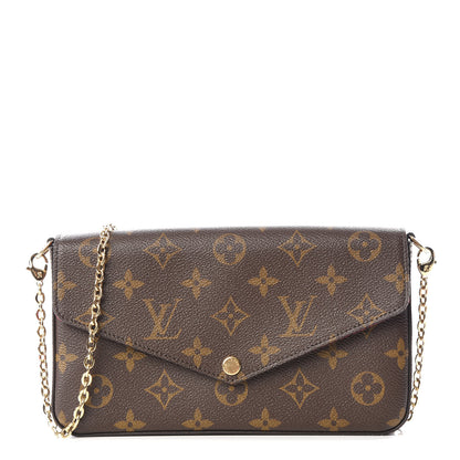 Louis Vuitton Monogram Pochette Felicie Chain Wallet Fuchsia 1 of 9