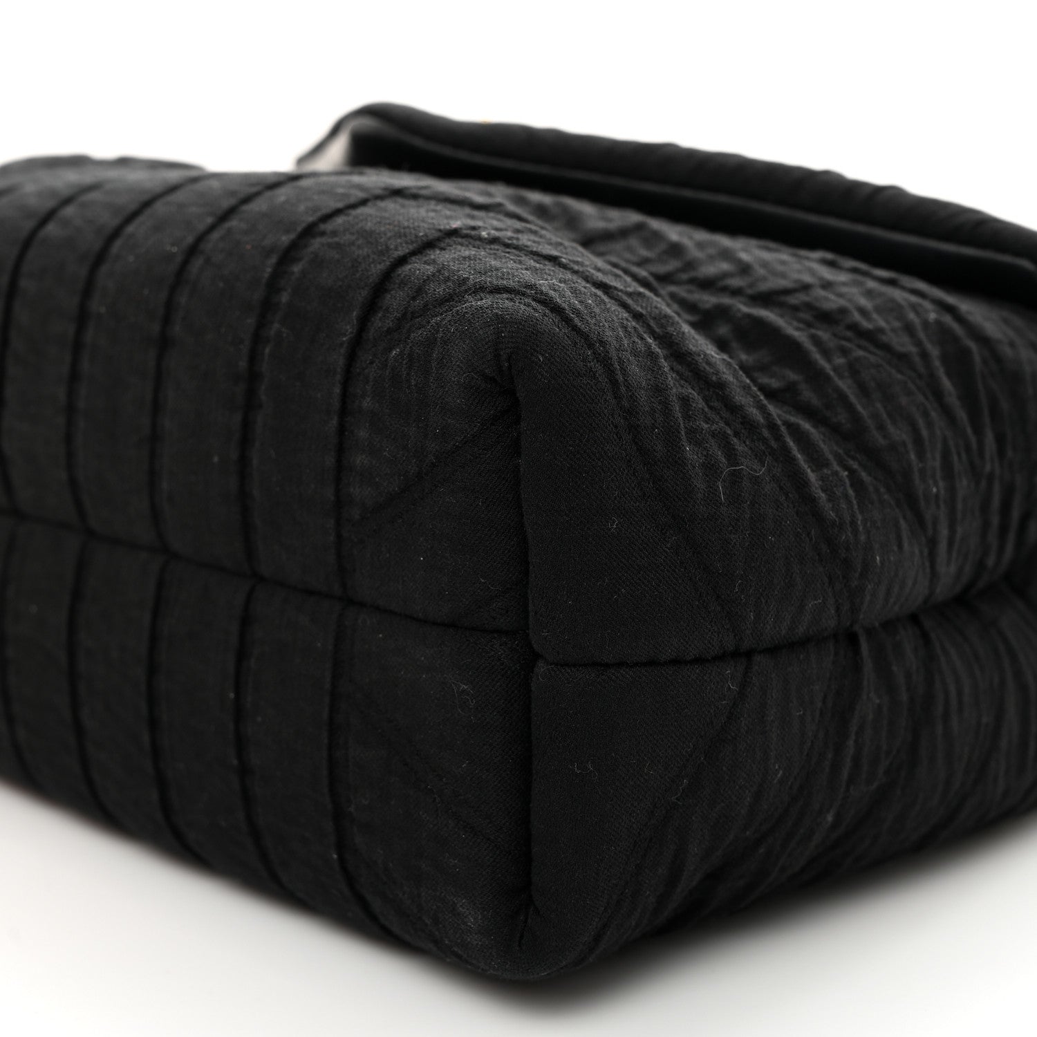 Saint Laurent Cotton Gauze Y Quilted Monogram Small Loulou Chain Satchel Black 10 of 10