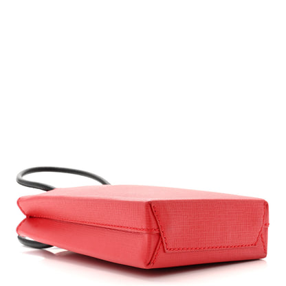 Balenciaga Squared Calfskin Logo Shopping Phone Holder Bag Red 4 of 9