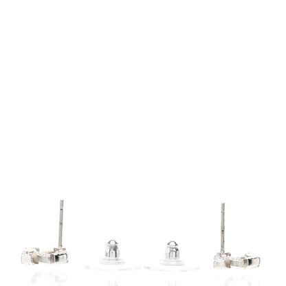 Chanel Crystal Timeless CC Earrings Silver 3 of 5