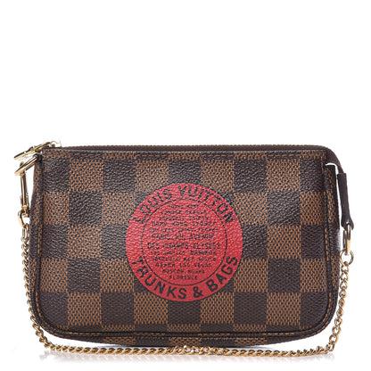 Louis Vuitton Damier Ebene Complice Trunks and Bags Mini Pochette Accessories Red 1 of 7