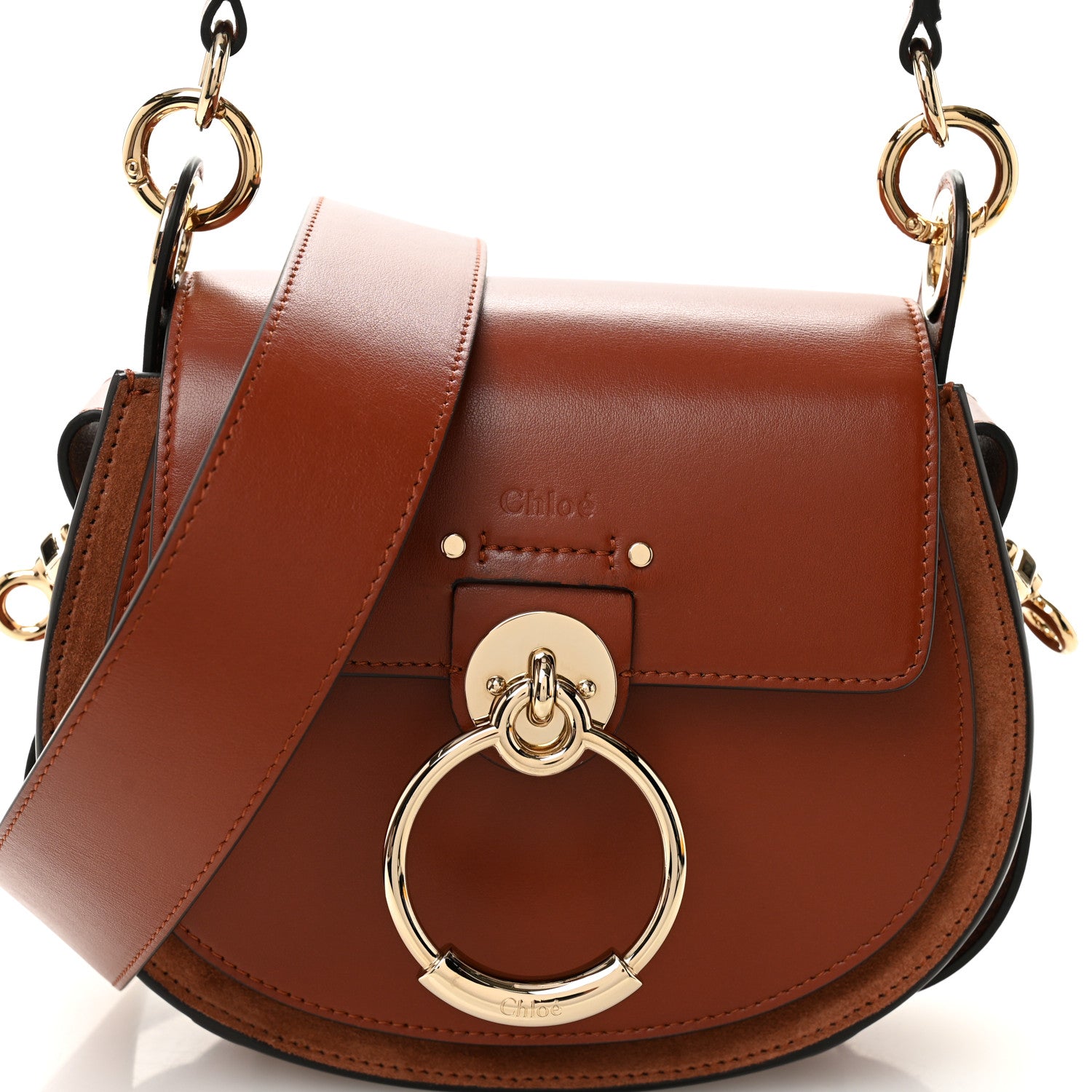 Chloe Calfskin Small Tess Bag Sepia Brown 8 of 10