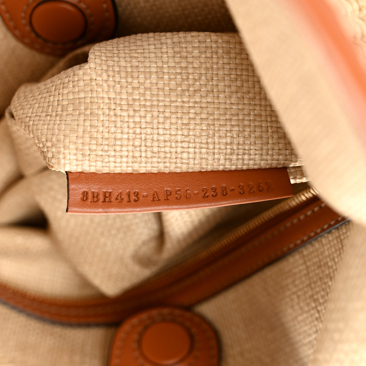 Fendi Paglia Chicco Riso Logo Embroidered Hobo Alchemy Brandy 8 of 11
