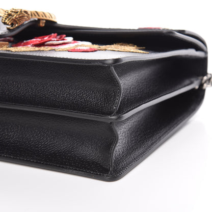 Gucci Calfskin Web Floral Embroidered Medium Dionysus Shoulder Bag Black 9 of 10