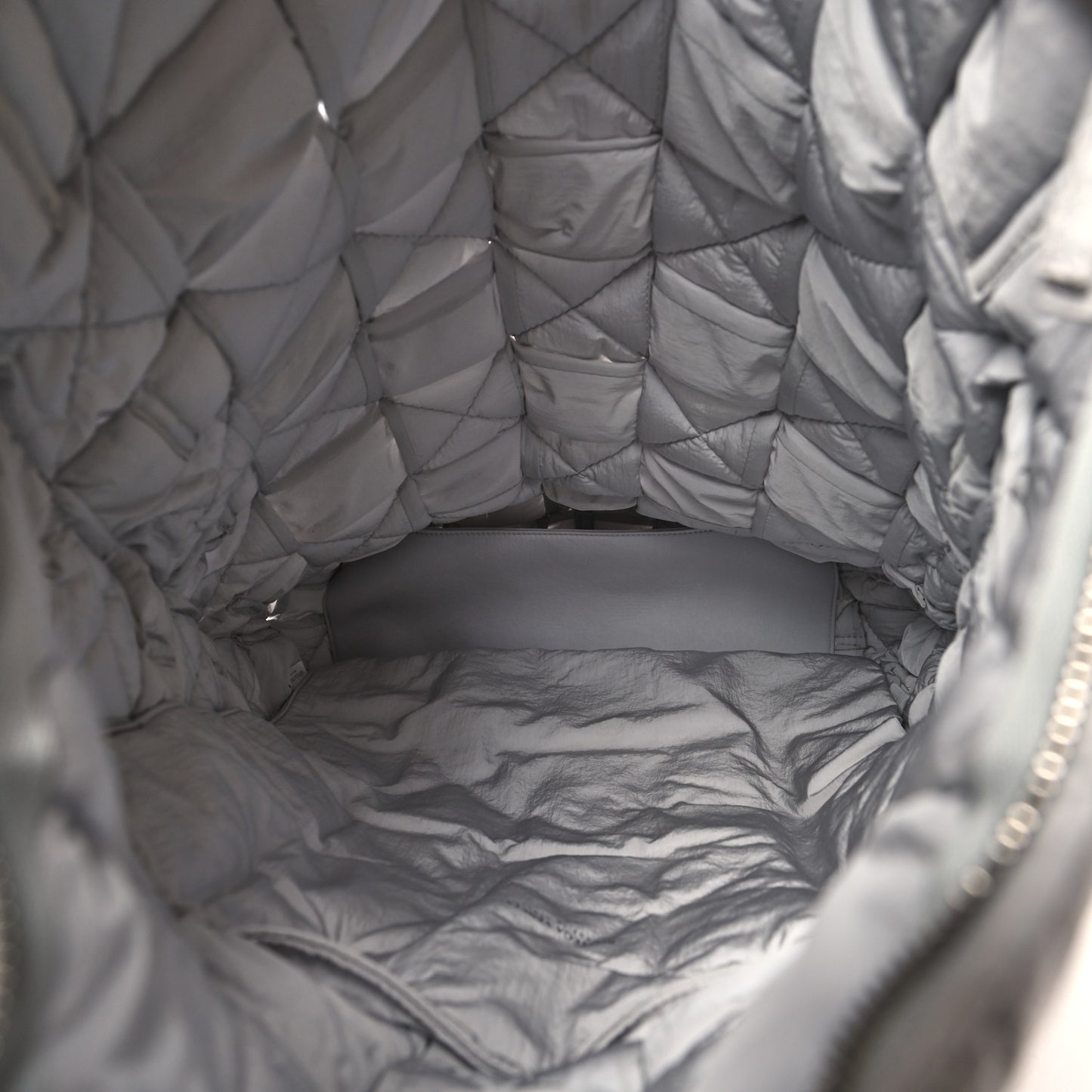 Nylon Intrecciato Padded Tech Fold Over Backpack Frost