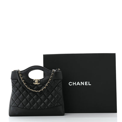 Chanel Aged Calfskin Quilted Mini 31 Shopping Bag Black 11 of 11