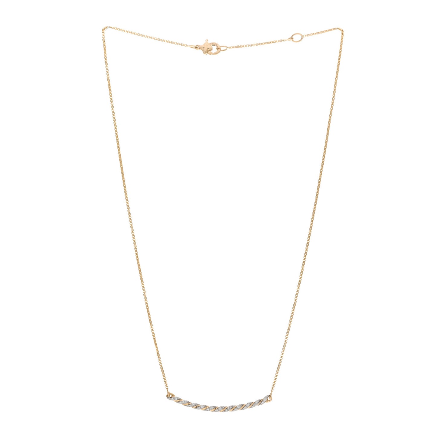 18K Yellow Gold Diamond Paveflex Petite Pave Station Necklace