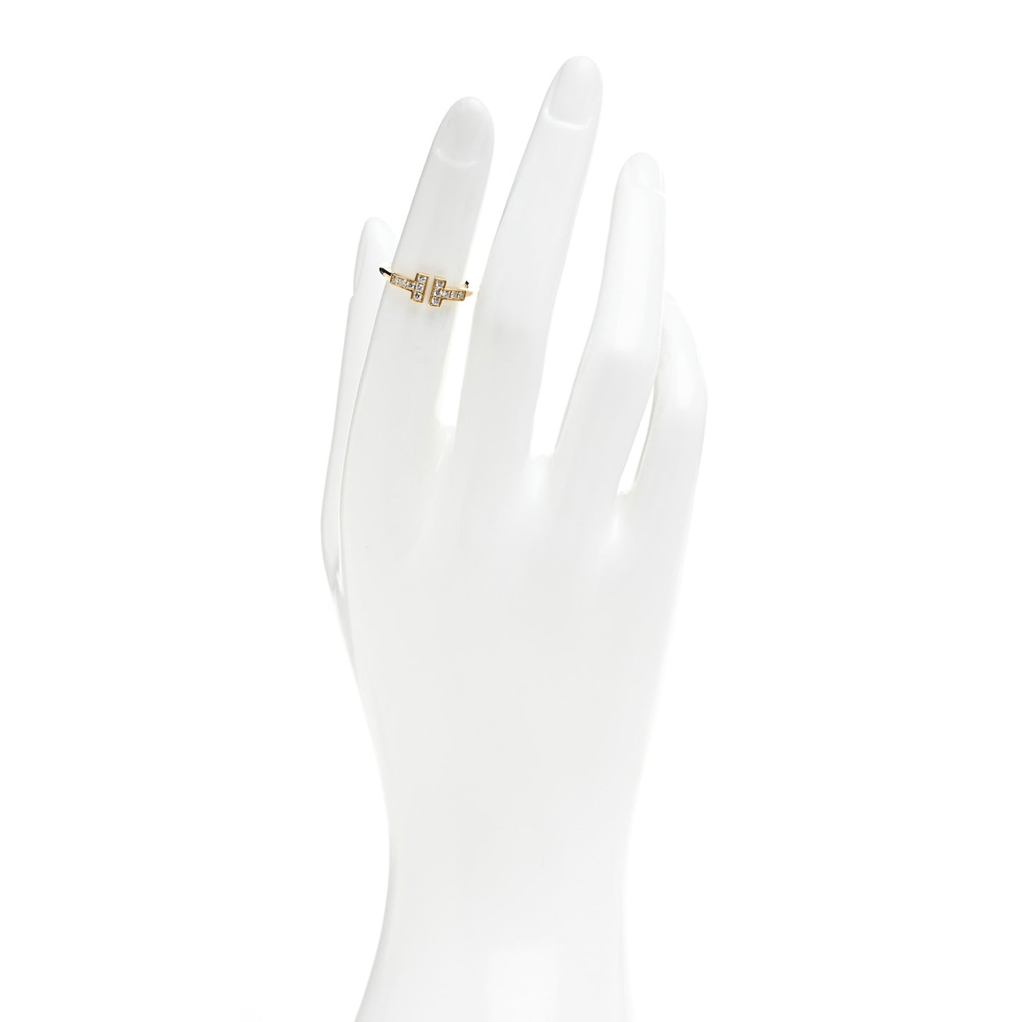 18K Yellow Gold Diamond T Wire Ring 47 4