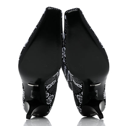 Gucci Technical Jersey Knit GG Monogram Square G 75mm Ankle Boots 38 Black Great White 5 of 9