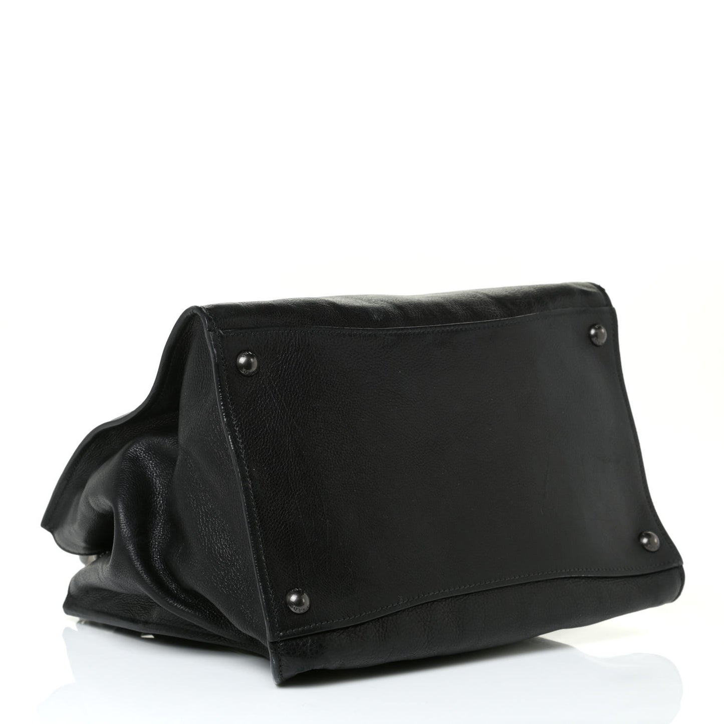 Glace Calf Twin Pocket Tote Black