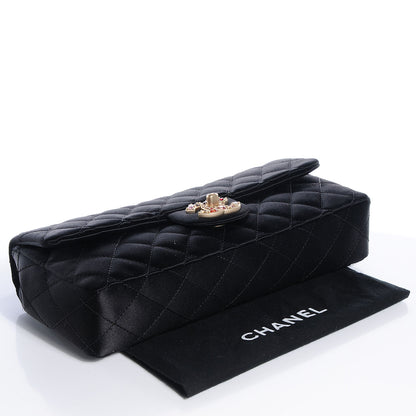 Chanel Jewel Satin Quilted East West Flap Black 4 of 8
