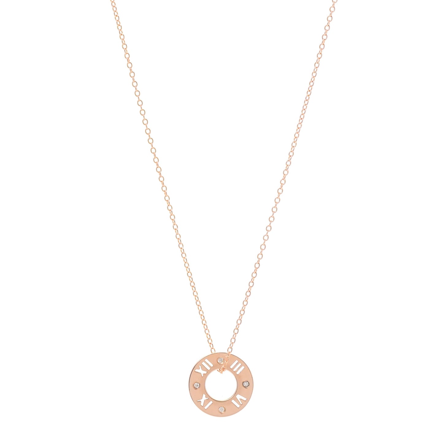 18K Rose Gold Diamond Atlas Pierced Pendant Necklace