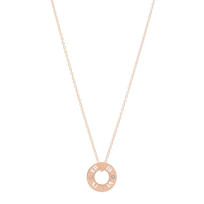 Tiffany 18K Rose Gold Diamond Atlas Pierced Pendant Necklace 1 of 6