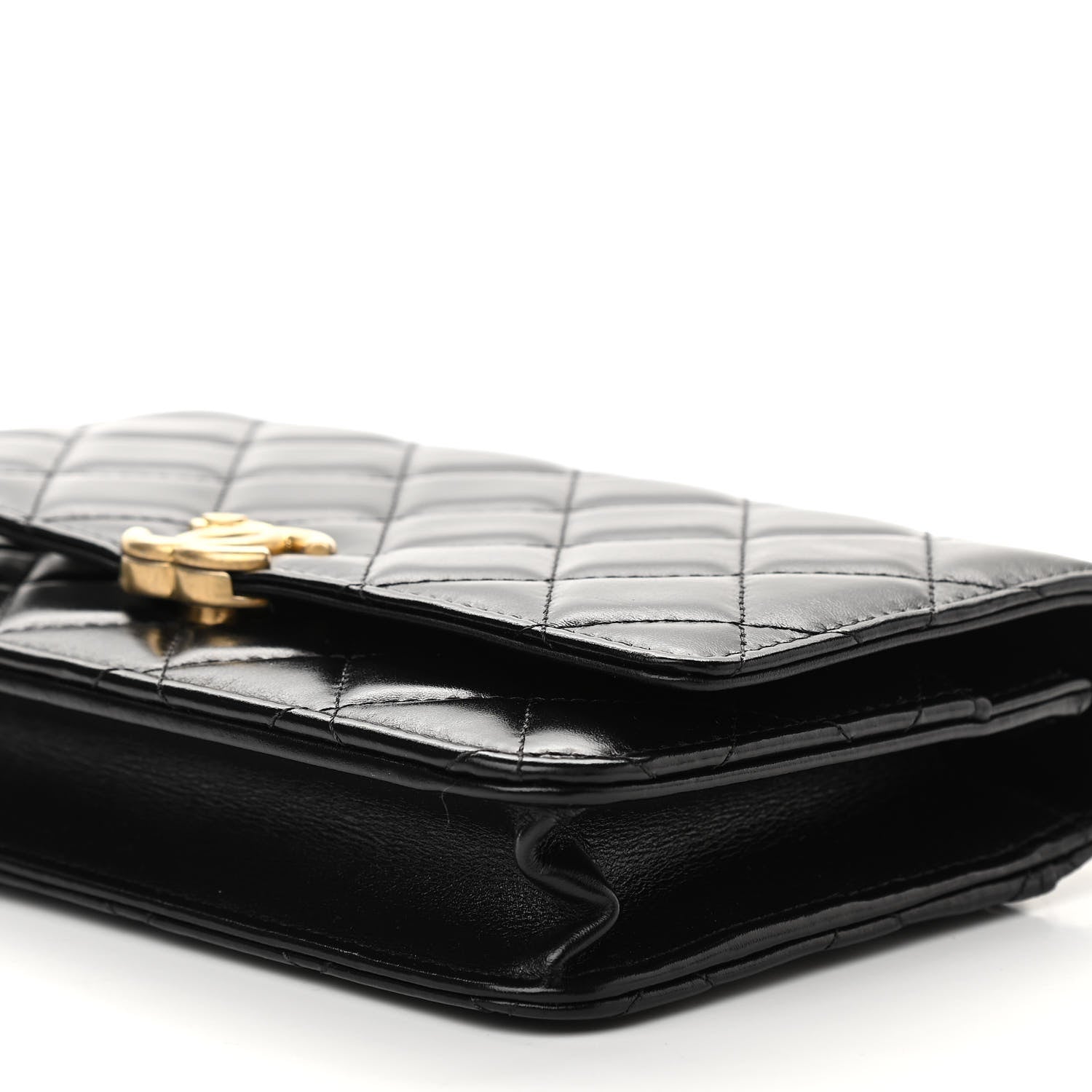 Chanel Calfskin Quilted Perfect Fit Wallet On Chain WOC Black 11 of 12