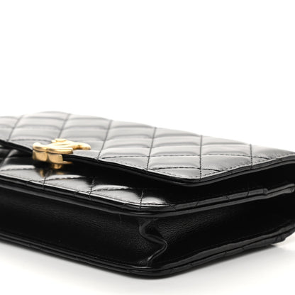 Chanel Calfskin Quilted Perfect Fit Wallet On Chain WOC Black 11 of 12