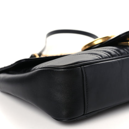 Gucci Calfskin Matelasse Medium GG Marmont Shoulder Bag Black 8 of 9