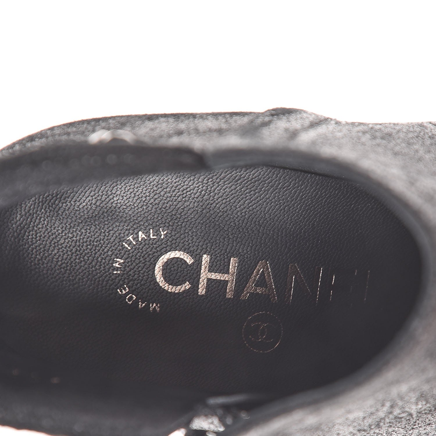 Chanel Suede CC Chain Ankle Boots 37 Black 10 of 10