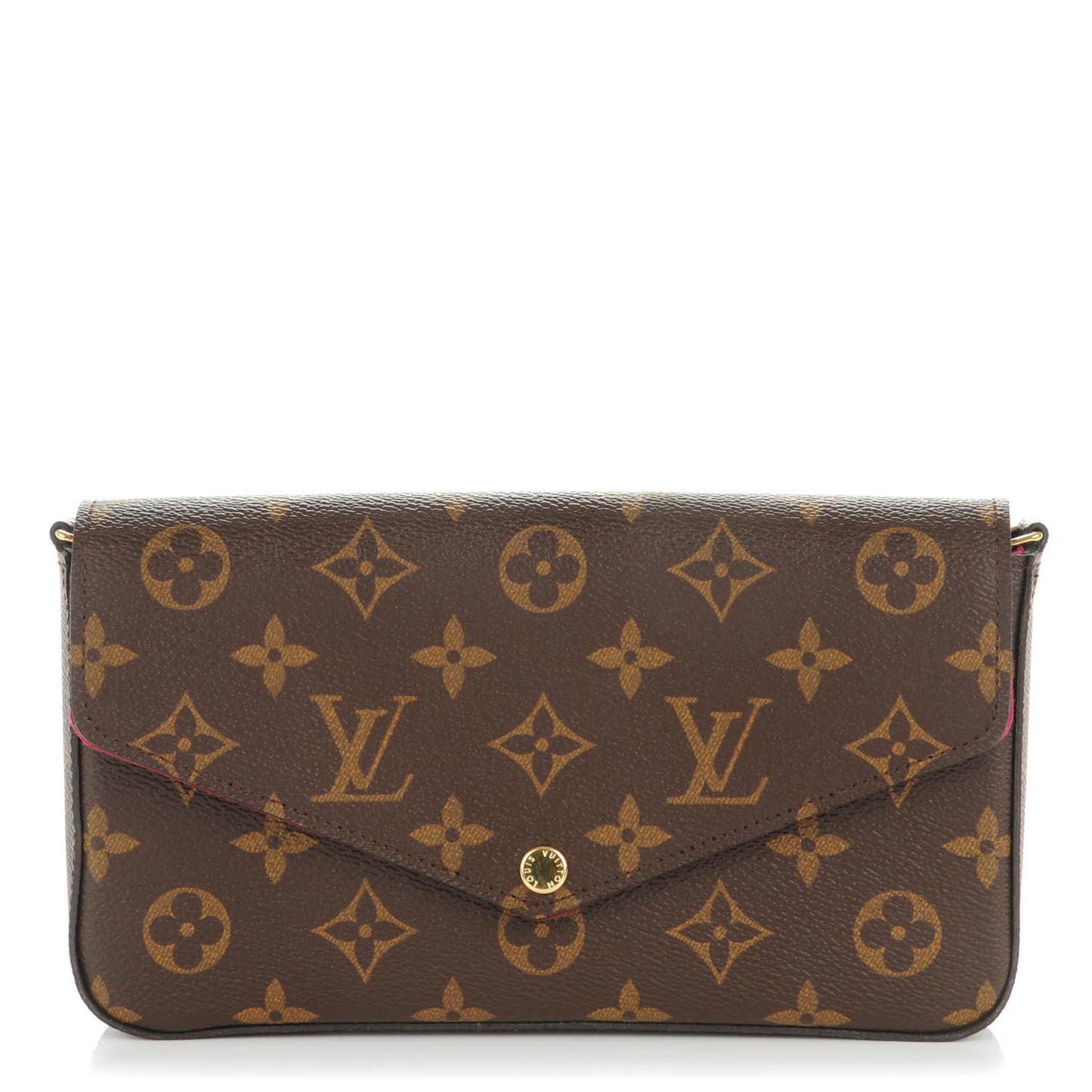Monogram Pochette Felicie Chain Wallet Fuchsia