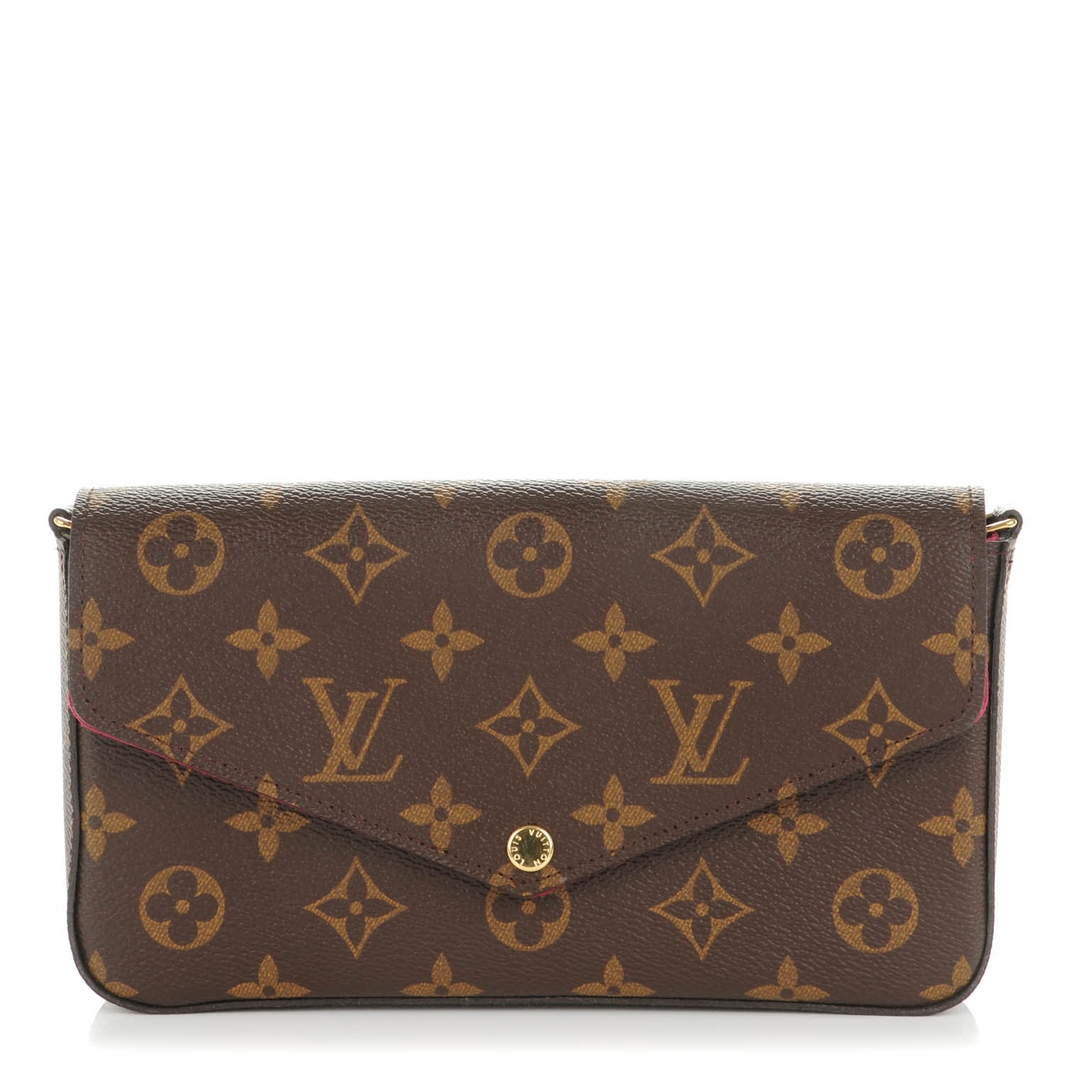 Louis Vuitton Monogram Pochette Felicie Chain Wallet Fuchsia 1 of 8