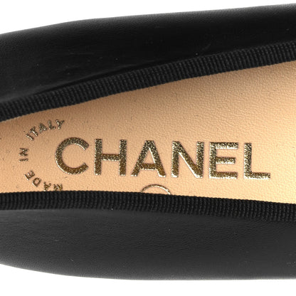 Chanel Lambskin Patent Cap Toe Ballerina Flats 38.5 Black 7 of 10
