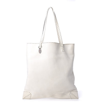 Fendi Calfskin Romano Selleria Tote White 1 of 14
